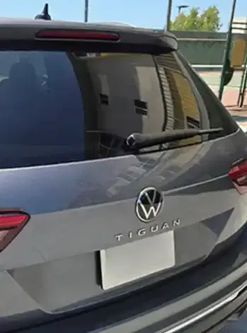 Rear Back Glass fix of a gray Volkswagen Tiguan