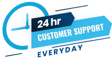 Icon representing WindshieldHUB's 24-hour customer support service, highlighting round-the-clock availability