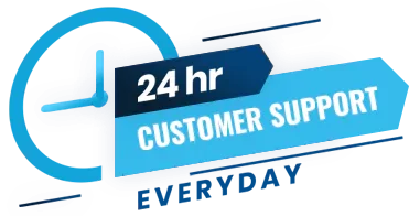 Icon representing WindshieldHUB's 24-hour customer support service, highlighting round-the-clock availability