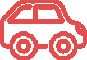 A red, stylized icon of the car with transparent background