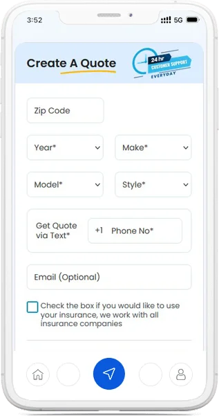 WindshieldHUB instant online quote form for auto glass services