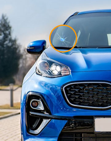 Windshield chip repair in Seattle before a small chip spreads into a long crack